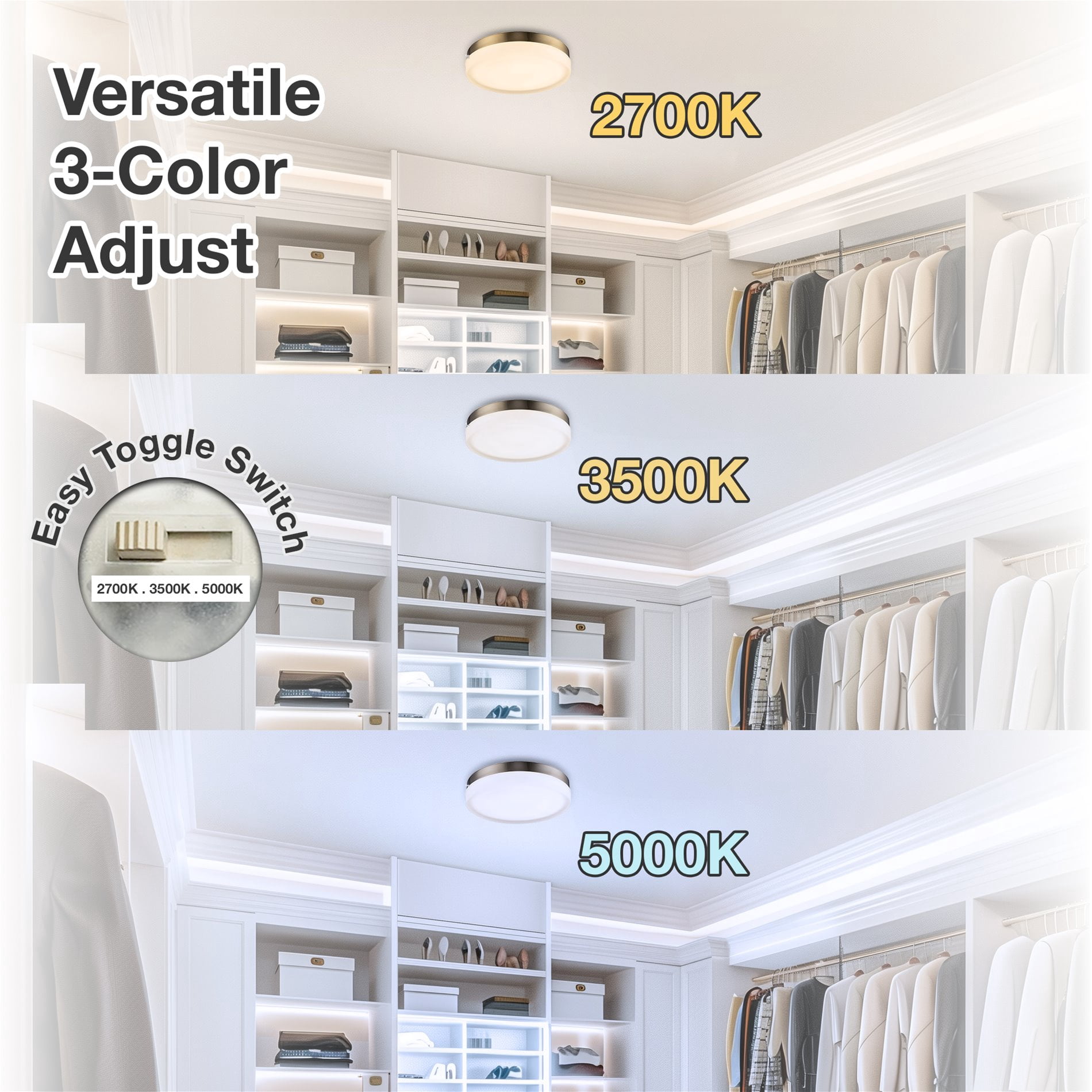Kira Home Luna 11" Integrated LED Flush Mount (25W), Low-Profile Ceiling Light, Heavy Frosted Glass Diffuser, Built-in
