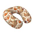 thumbnail image 2 of Daiia Leaves And Berries Pattern Travel Pillow 100% Pure Memory Foam Travel Neck Pillow, Airplane Pillow U-Shaped Neck Pillow Ergonomic Travel Pillow, 2 of 8