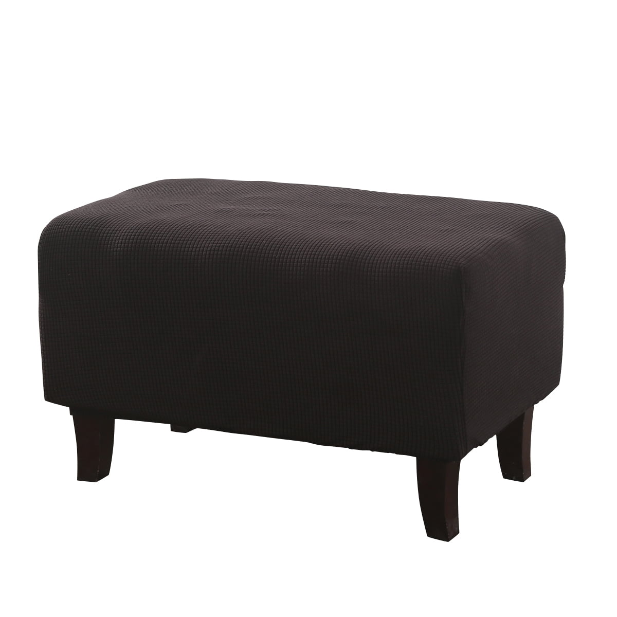 DYstyle Stretch Textured Plaid Oversized Ottoman Slipcover