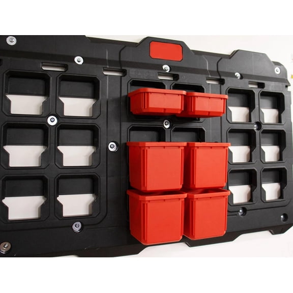 6 Pack Packout Wall Bin Holder – Compatible with Packout Wall Plates And Lid – Storage Bin Mount for Workshop Organization – Bin Hangers