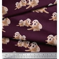 thumbnail image 2 of Soimoi Crepe Silk Fabric Golden Retriever Dog Print Fabric by The Yard 42 Inch Wide, 2 of 3