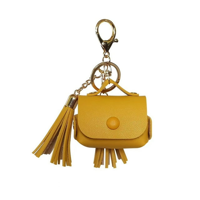 MasteelfCA Housse de Protection en Cuir PU pour Écouteurs Sans Fil Sac de Rangement Compatible pour Airpods Pro (Jaune)