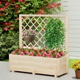thumbnail image 5 of Costway 2 PCS 40" Wooden Raised Garden Bed with Lattice Trellis for Climbing Vine Flower, 5 of 10