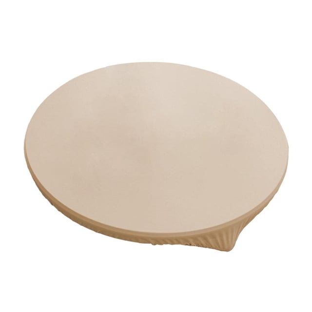 Mantel de mesa lavable, sencillo, a prueba de polvo, elástico, protector de mesa para decoración de bodas, picnics y fiestas. Beige Diámetro 60 cm
