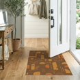 thumbnail image 2 of ODIKA 2'x3' Brown Orange Retro Geometric Design Washable Doormat Mid-Century Modern Abstract Shapes Non-Slip, Low Pile for Entryway, Kitchen, Laundry Room, 2 of 7