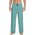 thumbnail image 1 of Fotbe Teal Green Glitter Pantalones de Pijama para Hombre, Pantalones de Dormir, Pantalones de Casa con Cintura Ajustable y Bolsillos-Small, 1 of 6
