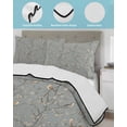 thumbnail image 4 of Tree Birds Twin Size Down Alternative Comforter, Lightweight Comforter Quilt Bedding Set with Pillow Shams Vintage Grey Flower Floral Branch Spring All Seasons Bed Comforter Duvet Insert 68"x86", 4 of 7