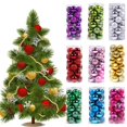 thumbnail image 3 of 24 piezas de adornos de bolas de purpurina navideña, bolas de árbol de Navidad, decoración colgante para fiestas, dorado, 3 of 4