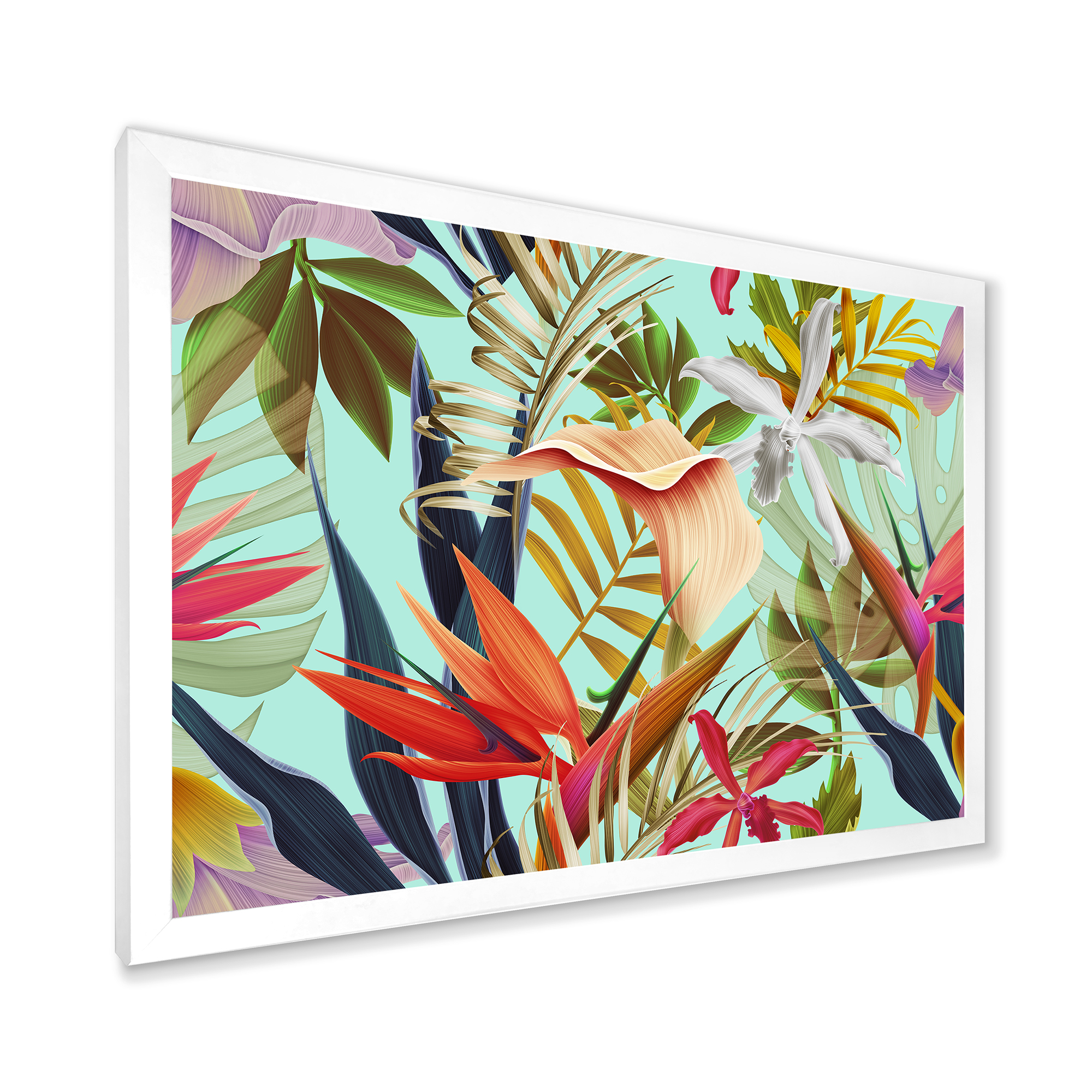 Designart 'VIntage Tropical Flowers II' Tropical Framed Art Print