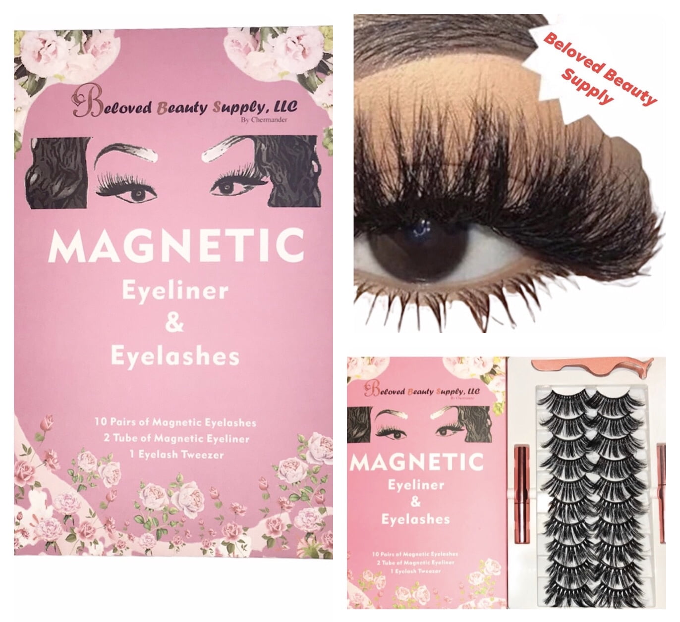 Beloved Beauty Supply LLC: 10 Pairs of Reusable Magnetic Eyelash Kit
