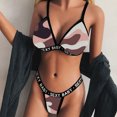 thumbnail image 4 of Conjunto de ropa interior de camuflaje con estampado de letras para mujer, sujetador, calzoncillos, Tanga Fridja nalpqowj40298, 4 of 7