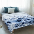 thumbnail image 4 of Blue Blooms Floral Blanket Soft Cozy Warm Throw Blanket for Couch, Plush Fuzzy Flannel Fleece Blankets for Sofa, Spring Flowers Botanical Blue Ombre Bed Blankets Lightweight Gifts for Women, 50"x60", 4 of 9