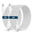 thumbnail image 1 of PinesC 2Pack USB C to USB C Charger Cable 1M+2M for 15 Charger Cable Braided 60W, USB-C to C Fast Charging Cable Type C Lead Long for 15/Pro Max/Pro/Plus/MacBook Pro/Air/iPad Pro/, 1 of 5