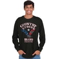 thumbnail image 5 of Country Strong USA Bald Eagle Cowboy Long Sleeve TShirt Men Women Brisco Brands S, 5 of 6