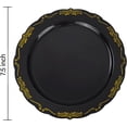 thumbnail image 5 of 60PCS Black and Gold Plastic Plates, Heavy Duty Black and Gold Disposable Plates Premium 7.5 inch Black Dessert Cake Salad Appetizer Plates Hard Plastic Plates Disposable for Party, 5 of 17