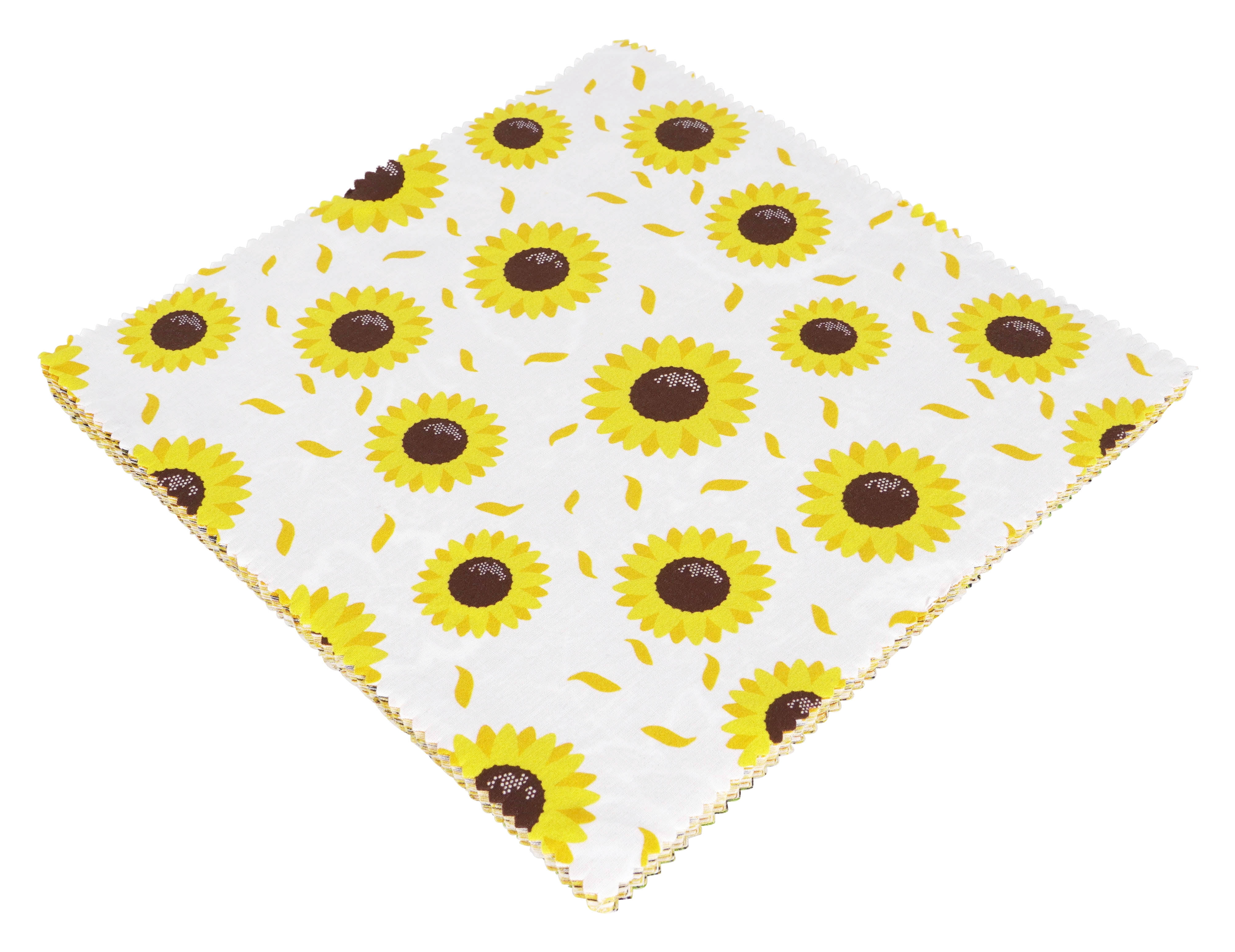 Soimoi Precut 10-inch Honey Bee Prints Cotton Fabric Bundle Quilting Squares Charm Pack DIY Patchwork Sewing Craft- White & Yellow