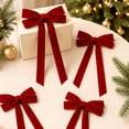 thumbnail image 2 of 10 Pack Velvet Christmas Tree Bows, lazos de terciopelo para arbol de navidad, 12.4 inch, Pre-Tied Long Tail Velvet Ribbon Bows, Christmas Wreath Decorations, Gift Wrapping Bows and Garland Decor, 2 of 7