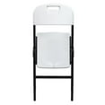 thumbnail image 5 of 4 Pack Commercial Contoured Folding Chairs Set Steel Frame Plastic Seat White, 5 of 12