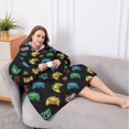 thumbnail image 5 of Oversized Wearable Blanket Hoodie,Multicolor Controllers Games Text Black Pattern Sherpa Blanket Hoodie with Super Pockets,Super Warm Fuzzy Pullover for Women & Men, 5 of 6