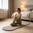 thumbnail image 5 of Solid Color Silica Mud Elliptical Yoga Mat, Non Slip Quiet Shock Absorbing Fitness Floor Mat, Thick Exercise Mat for Yoga Pilates Workout Home Gym Training, 5 of 6