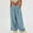 Blue, variant on Dpytoraw Womens Baggy Utility Pants Summer High Waisted Wide Leg Cargo Pants With Pockets Blue
