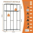 thumbnail image 5 of YOUPINS 5-Tier Clothes Organizer, 3 Hanging Rod Shelf Portable Closet,Home  Storage Pocket Versatile, Gray, 5 of 7