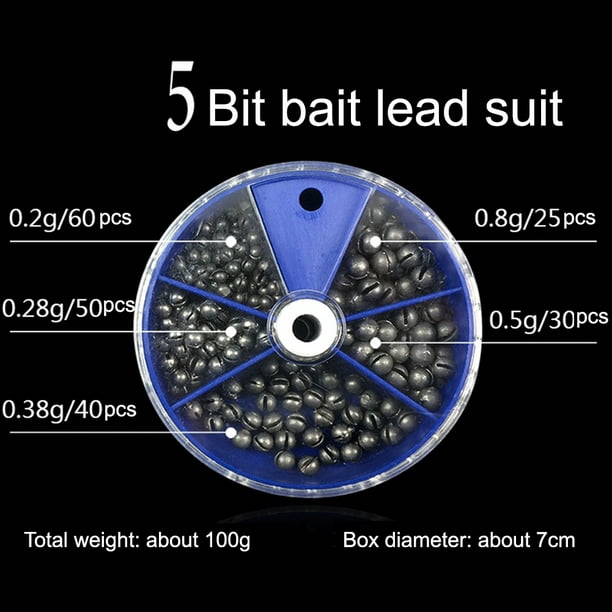 Fishing Egg Bullet Rig Sinkers Angling Lead Weight Split Shot Box