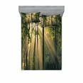 thumbnail image 2 of Ambesonne Nature Fitted Sheet & Pillow Sham Set, Summertime Countryside, Twinxl, Green Beige Black, 2 of 3