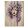 thumbnail image 3 of Designart "Purple White Lilac Blossoms Fragrant Floral Whispers" Floral Print on Natural Pine Wood, 3 of 5