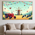 thumbnail image 5 of LUUFILx Farm Landscape Backdrop Banner with Tractor and Windmill for Party Decor Countryside Photography Props Baby Shower Events Rustic Theme Background, 5 of 8