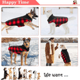 thumbnail image 3 of Qbleev Reversible Dog Winter Coat Cold Weather Jacket for Large Medium Dogs，Windproof Waterproof British Plaid Warm Dog Vest Clothes，Pet Cozy Fleece Apparel for Samoyed Golden Retriver Husky Labrador, 3 of 7