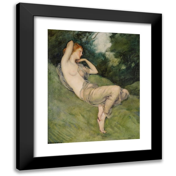 Warren B. Davis 12x14 Black Modern Framed Museum Art Print Titled - Nymph of the Glen