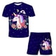 thumbnail image 2 of Ropa bonita de unicornio para niños, conjunto de 2 piezas con estampado de unicornio + Pantalones cortos, ropa de pantalón, traje de manga corta para bebés y niños pequeños, traje 5T Gao Jinjia LED, 2 of 2