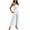 White, variant on successthop Womens One Pieces Jumpsuits Dressy Off Shoulder Sleeveless Lounge Wear Strapless Solid Pants with Pockets