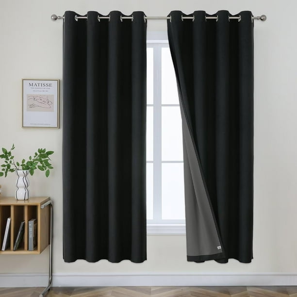 Cortinas Blackout Joydeco Burg 100 % Opacas Texturizadas, 183 cm