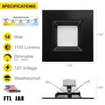 thumbnail image 2 of NUWATT 12 Pack, Black 6 Inch Square Retrofit Recessed Lighting, CCT 2700K/3000K/3500K/4000K/5000K Selectable, 1100 Lumen 14W, Dimmable, 6in Black Square LED Can Lights, 6" Square Light, ETL, Wet Rate, 2 of 8