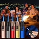 thumbnail image 1 of Encendedor de antorcha de butano a prueba de viento | Aleación metálica recargable Blue Flame | Antorcha de turbina recta | Control de Triple Llama | Tamaño de bolsillo 95x22x16mm | Barbacoa al aire, 1 of 3