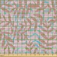 thumbnail image 2 of Ambesonne Floral Fabric by the Yard Upholstery, Hatching Lines Leaves Art, 1 Yard, Pale Brown Soft Pink, 2 of 5