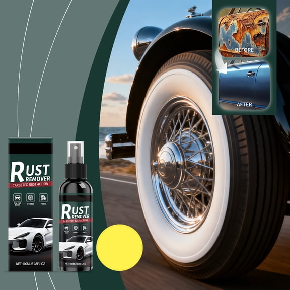 Rust Remover Spray Heavy Duty Metal Cleaner, Iron Remover Car Detailing, Multipurpose Rust Stain Remover Spray, Upgrade Rust Remover for Metal, Heavy Duty Rust Dissolver for Metal 3.38 fl oz.