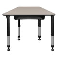 thumbnail image 3 of Regency 36 x 23 x 19 in Trapezoid Height Adjustable Kids Learning School Desk with Book Storage- Maple, 3 of 7