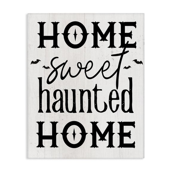 Stupell Industries Cottage Haunted Home Phrase Canvas Art, 16 x 20, by Lil' Rue