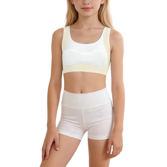 Miaoju Training Bras for Girls Padded Seamless Full Coverage First Bralettes Seamless Dance School Everyday Bra