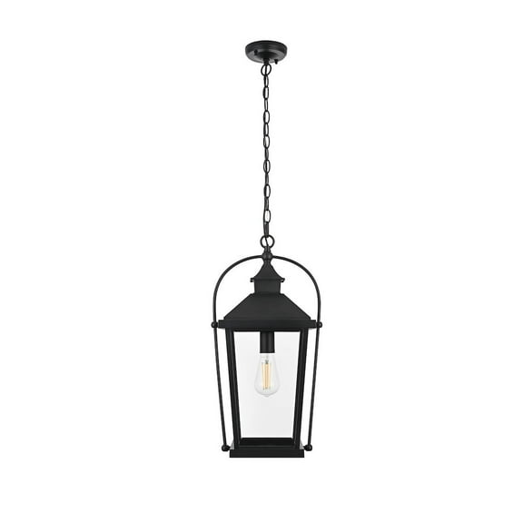 Elegant Lighting Luz 21 inch Outdoor Pendant in Black