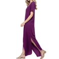 thumbnail image 2 of Vestido largo holgado con cuello en V y bolsillo para mujer, 2 of 4