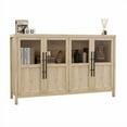 thumbnail image 2 of Storage Cabinet with Glass Doors 55" Large Buffet Cabinet with Storage, Multifunctional Accent Storage Cabinet Table for Kitchen Dining Room, Living Room, 2 of 9