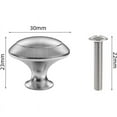 thumbnail image 4 of Pack de 20 pomos para muebles en forma de seta tirador de cajón de 30 mm redondo de acero inoxidable plateado con tornillos, 4 of 5
