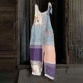 thumbnail image 2 of JULMCOMO Cotton Linen Jumpsuits for Women Floral Print Adjustable Strap Baggy Overalls Sleeveless Vintage Casual Jumpsuits Blue S, 2 of 7