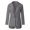 thumbnail image 5 of RMGVDSD Women's Shorts Suit Set Temperament Fashion Lapel Open Front Blazer Shorts Casual Business Suit Sets Cozy Pajamas Sweatsuit Set, 5 of 5
