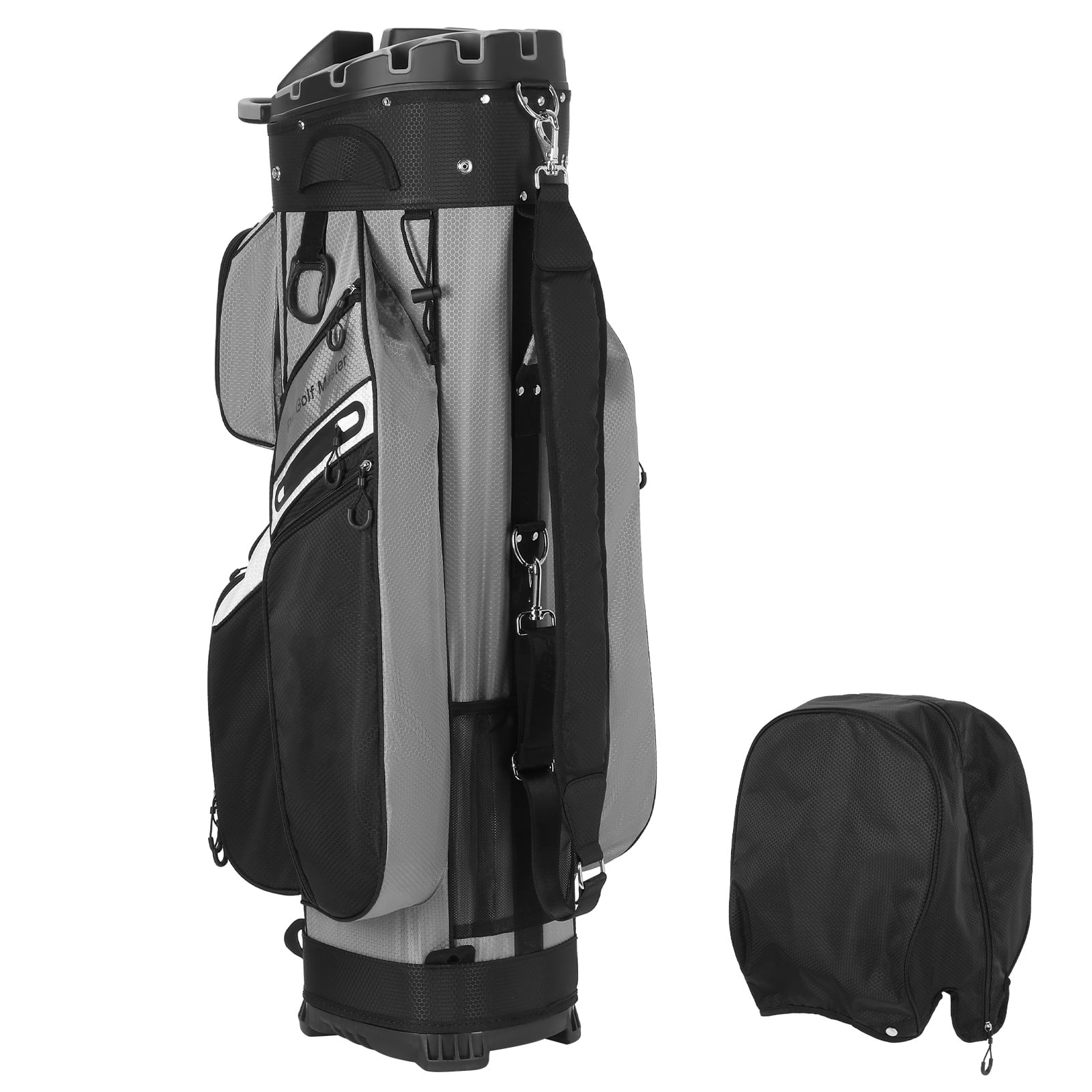 Golf Cart Bag, 14 Way Organizer Top Divider, Waterproof Nylon Golf Bag with 11 Pockets & Shoulder Strap, Heavy-Duty Collision-Resistant Frame, Unisex Golfing Gear for Men & Women