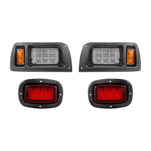 12V Golf Cart LED Light Kit - Street Legal Headlights & Taillights for Club Car DS 1993-Up - with Turn Signals, Brake Lights & Horn